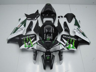 2005-2006 Honda CBR600RR Motorcycle Fairing - Glossy Black White Green Monster Canada for Sale