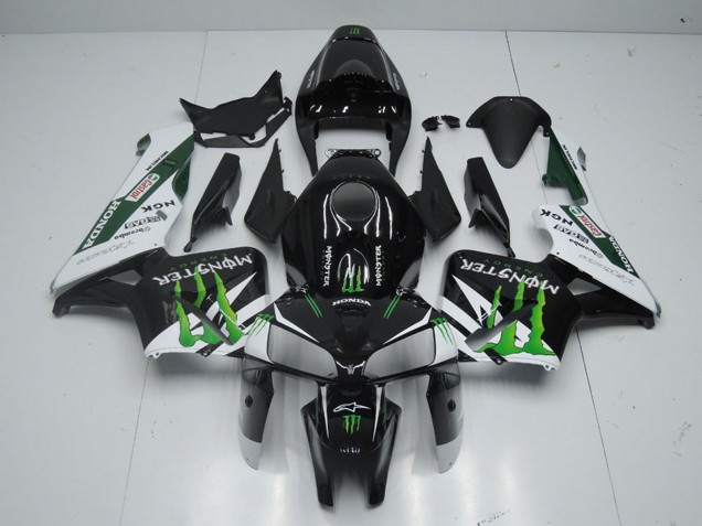 2005-2006 Honda CBR600RR Motorcycle Fairing - Glossy Black White Green Monster Canada for Sale