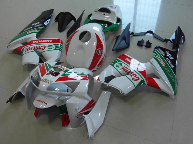 2005-2006 Honda CBR600RR Motorcycle Fairings - White Red Green Castrol 38 Canada for Sale