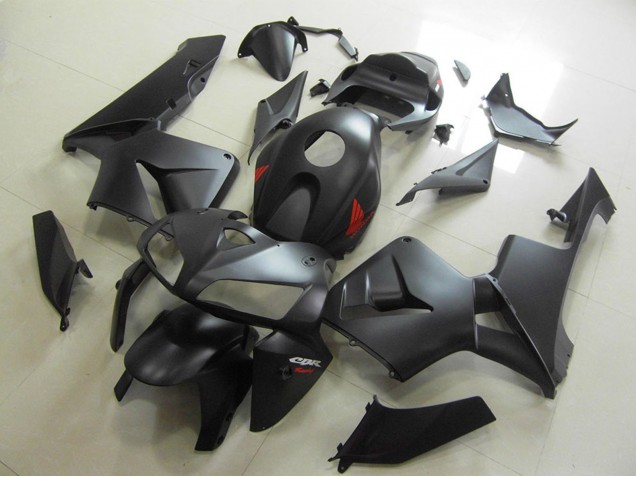 2005-2006 Honda CBR600RR Motorcycle Fairings - Matte Black Red Decal Canada for Sale