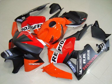 2005-2006 Honda CBR600RR Motorcycle Fairings - Orange Red White Matte Black Repsol Racing Canada for Sale