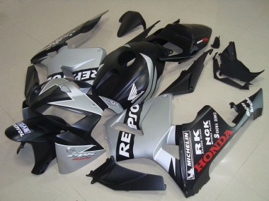2005-2006 Honda CBR600RR Motorcycle Fairings - Matte Black Silver Repsol Canada for Sale