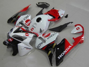 2005-2006 Honda CBR600RR Motorcycle Fairings - White Red Glossy Black Konica Minolta Canada for Sale