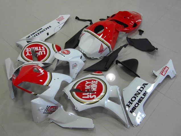 2005-2006 Honda CBR600RR Motorcycle Fairings - White Red Lucky Strike Canada for Sale