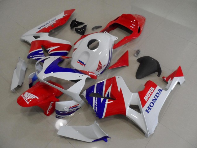 2005-2006 Honda CBR600RR Motorcycle Fairings - White Red Blue Motul HRC Canada for Sale