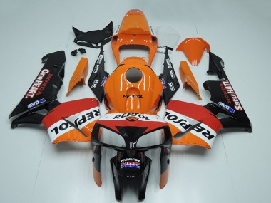 2005-2006 Honda CBR600RR Motorcycle Fairing - Black Orange White Red Repsol Canada for Sale