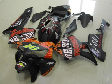 2005-2006 Honda CBR600RR Motorcycle Fairings - Matte Black Orange Yellow Rossi 46 Canada for Sale