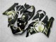 2005-2006 Kawasaki ZX6R Motorcycle Fairings - Glossy Black White Gold Lucky Strike Canada for Sale