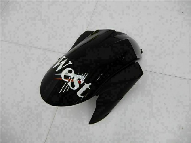 2005-2006 Kawasaki ZX6R Motorcycle Fairings - Glossy Black White West Canada for Sale