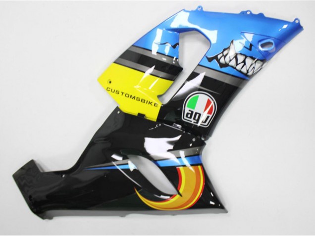 2005-2006 Kawasaki ZX6R Motorcycle Fairings - Blue Yellow Black Shark Canada for Sale