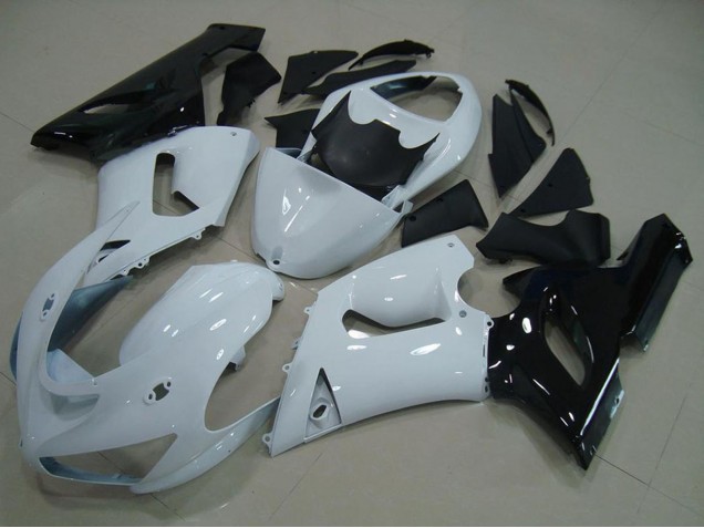 2005-2006 Kawasaki ZX6R Motorcycle Fairing - White Black Canada for Sale