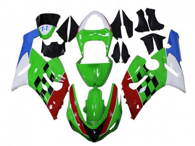 2005-2006 Kawasaki ZX6R Motorcycle Fairings - White Green Blue Red Black Canada for Sale