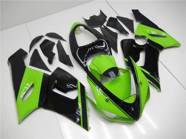 2005-2006 Kawasaki ZX6R Motorcycle Fairing - Green Glossy Black Canada for Sale