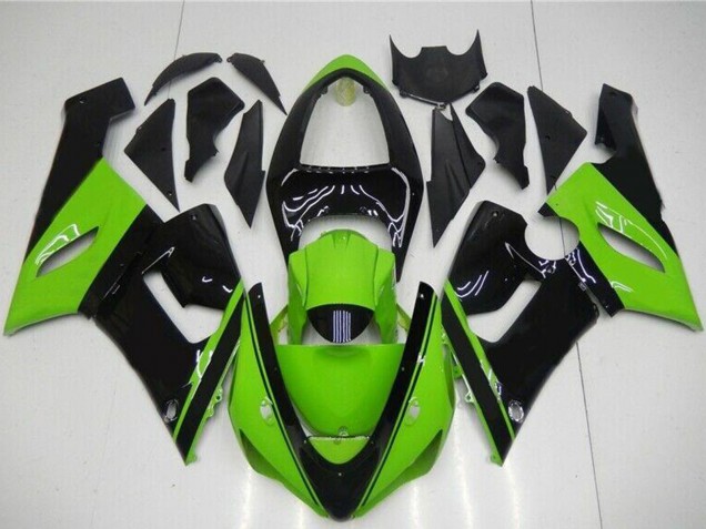 2005-2006 Kawasaki ZX6R Motorcycle Fairing - Green Glossy Black Canada for Sale
