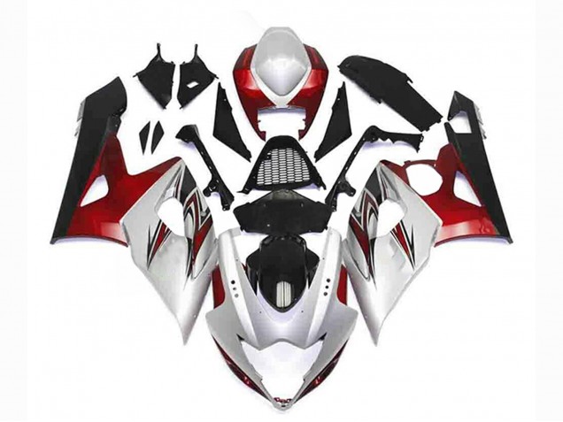 2005-2006 Suzuki GSXR 1000 Motorcycle Fairing Kits - Silver Red Black Canada for Sale