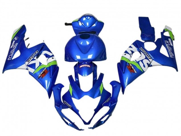 2005-2006 Suzuki GSXR 1000 Motorcycle Fairings - Blue Green White Motul Canada for Sale