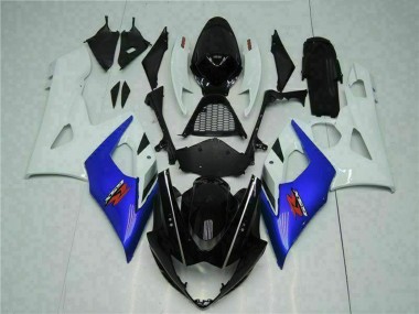 2005-2006 Suzuki GSXR 1000 Motorcycle Fairing - White Blue Glossy Black Canada for Sale