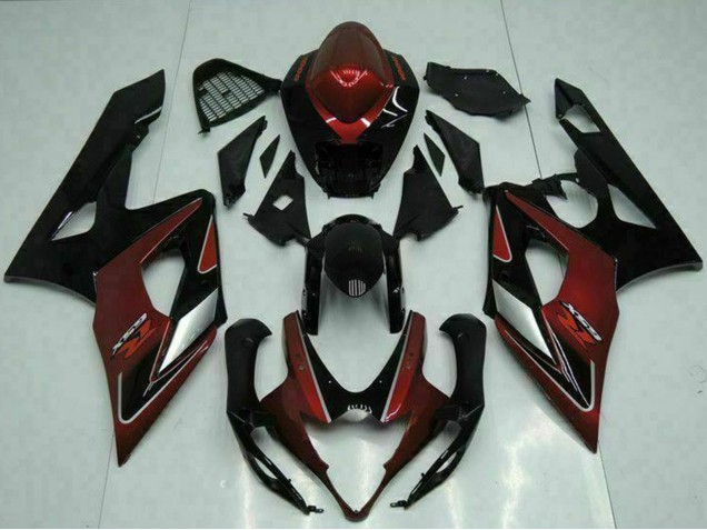 2005-2006 Suzuki GSXR 1000 Motorcycle Fairings - Red Silver Glossy Black Canada for Sale