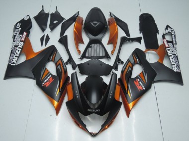 2005-2006 Suzuki GSXR 1000 Motorcycle Fairing - Matte Black Orange Canada for Sale