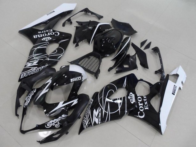 2005-2006 Suzuki GSXR 1000 Motorcycle Fairings - Glossy Black White Corona Canada for Sale