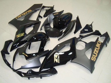 2005-2006 Suzuki GSXR 1000 Motorcycle Fairings - Glossy Black Matte Black Gold Decal Canada for Sale