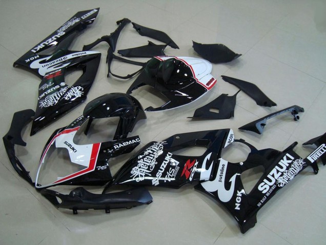 2005-2006 Suzuki GSXR 1000 Motorcycle Fairings - Glossy Black White Red Relentless Canada for Sale