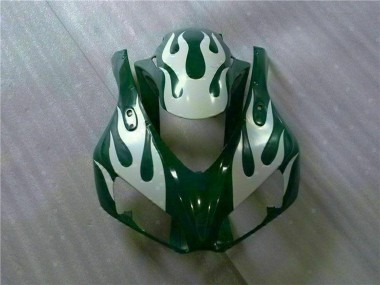 2006-2007 Honda CBR1000RR Motorcycle Fairings - White Green Flame Canada for Sale