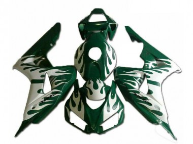 2006-2007 Honda CBR1000RR Motorcycle Fairings - White Green Flame Canada for Sale