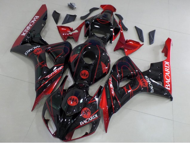 2006-2007 Honda CBR1000RR Motorcycle Fairings - Red Glossy Black Bacardi Canada for Sale