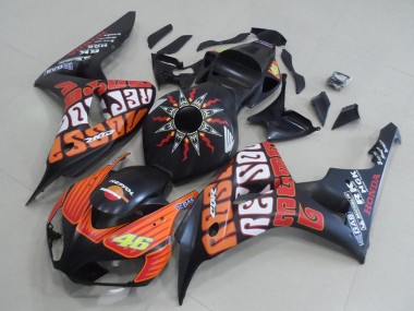 2006-2007 Honda CBR1000RR Motorcycle Fairings - Matte Black Orange Rossi 46 Canada for Sale