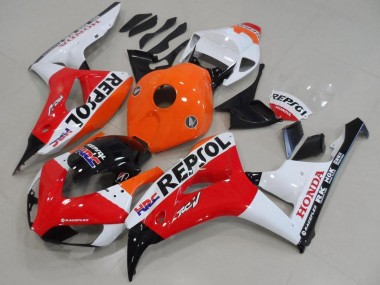 2006-2007 Honda CBR1000RR Motorcycle Fairing - Orange White Red Glossy Black Repsol HRC Canada for Sale