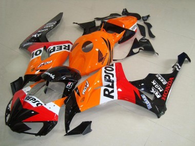 2006-2007 Honda CBR1000RR Motorcycle Fairings - Orange White Red Glossy Black New Repsol Canada for Sale