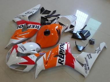 2006-2007 Honda CBR1000RR Motorcycle Fairing - Orange White Red Glossy Black Repsol Canada for Sale