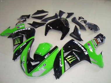 2006-2007 Kawasaki ZX10R Motorcycle Fairings - Green Silver Glossy Black Monster Canada for Sale