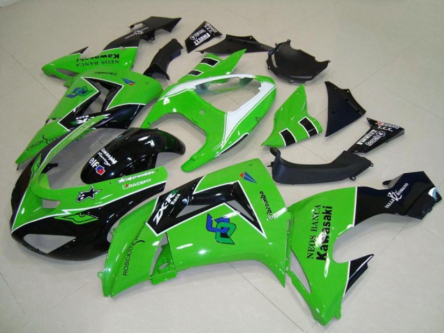 2006-2007 Kawasaki ZX10R Motorcycle Fairings - Green White Glossy Black Canada for Sale
