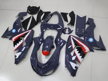 2006-2007 Kawasaki ZX10R Motorcycle Fairings - Grey White Red Shark Canada for Sale