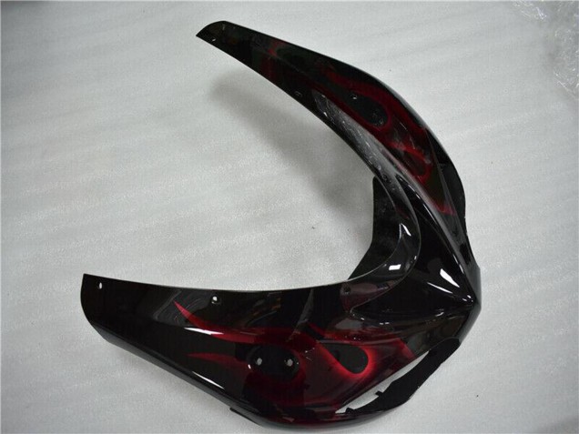 2006-2007 Kawasaki ZX10R Motorcycle Fairing - Glossy Black Red Flame Canada for Sale