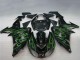 2006-2007 Kawasaki ZX10R Motorcycle Fairings - Glossy Black Green Flame Canada for Sale