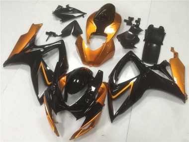 2006-2007 Suzuki GSXR 600/750 Motorcycle Fairings - Orange Glossy Black Canada for Sale