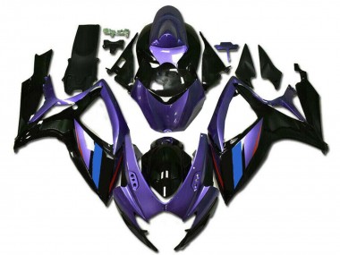 2006-2007 Suzuki GSXR 600/750 Motorcycle Fairings - Purple Blue Glossy Black Stripe Canada for Sale