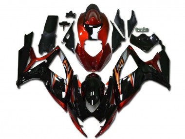 2006-2007 Suzuki GSXR 600/750 Motorcycle Fairings - Orange Silver Glossy Black Stripe Canada for Sale