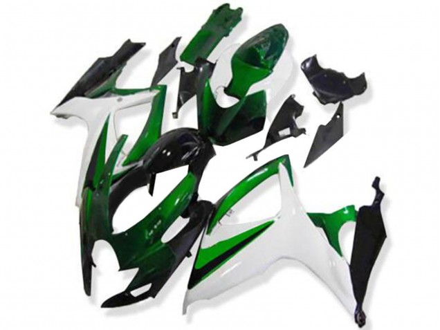 2006-2007 Suzuki GSXR 600/750 Motorcycle Fairings - White Green Glossy Black Canada for Sale