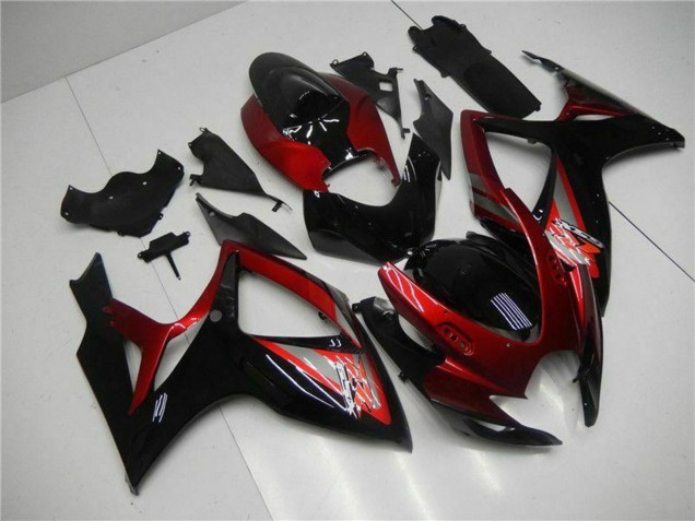 2006-2007 Suzuki GSXR 600/750 Motorcycle Fairing - Red Glossy Black Canada for Sale