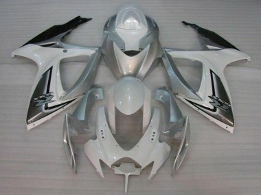 2006-2007 Suzuki GSXR 600/750 Motorcycle Fairings - White Silver Canada for Sale
