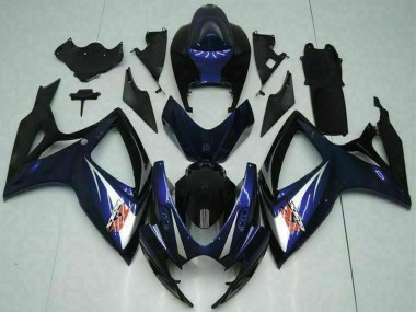 2006-2007 Suzuki GSXR 600/750 Motorcycle Fairings - Glossy Black Blue Canada for Sale