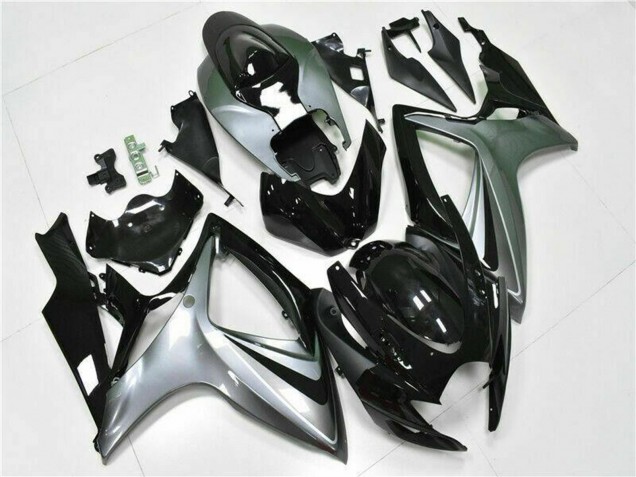 2006-2007 Suzuki GSXR 600/750 Motorcycle Fairings - Silver Glossy Black Canada for Sale