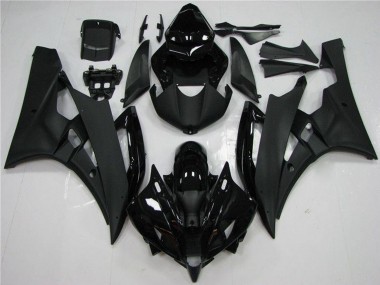 2006-2007 Yamaha YZF R6 Motorcycle Fairing - Glossy Black Matte Black Canada for Sale