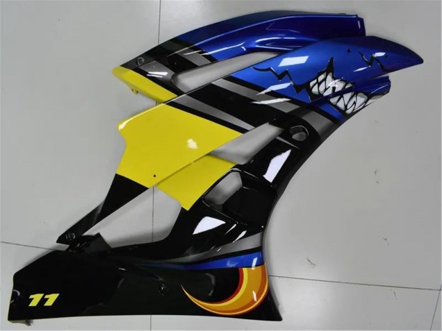 2006-2007 Yamaha YZF R6 Motorcycle Fairings - Blue Yellow Glossy Black Shark Canada for Sale