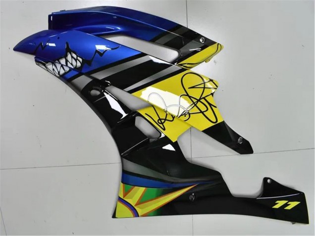 2006-2007 Yamaha YZF R6 Motorcycle Fairings - Blue Yellow Glossy Black Shark Canada for Sale