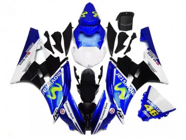 2006-2007 Yamaha YZF R6 Motorcycle Fairings - Blue White Black Green MoviStar ENEOS Yamalube 46 Canada for Sale